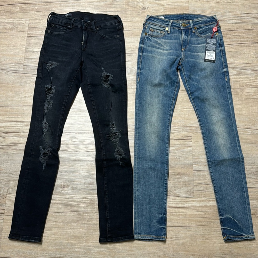 True Religion: Halle (Mid Rise, Super Skinny). Selling as a Pack. 2 for 1 Deal!